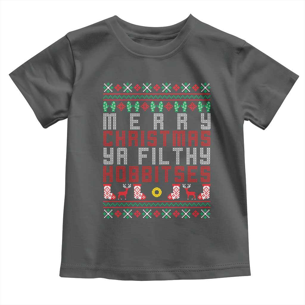 Merry Christmas Ya Filthy Animal Toddler T Shirt Funny Fantasy Movie Meme LOL Ugly Xmas TS10 Dark Heather Print Your Wear