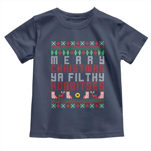 Merry Christmas Ya Filthy Animal Toddler T Shirt Funny Fantasy Movie Meme LOL Ugly Xmas TS10 Navy Print Your Wear