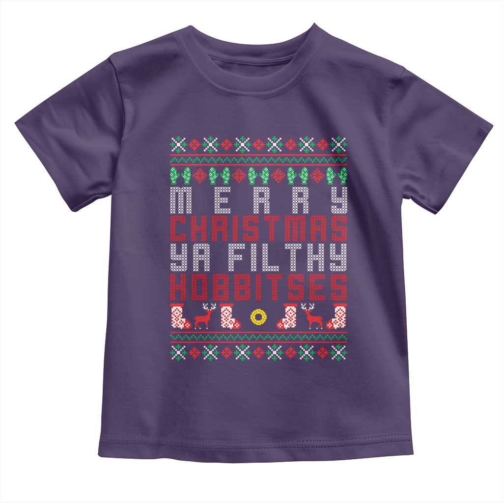 Merry Christmas Ya Filthy Animal Toddler T Shirt Funny Fantasy Movie Meme LOL Ugly Xmas TS10 Purple Print Your Wear
