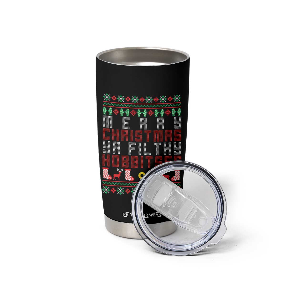 Merry Christmas Ya Filthy Animal Tumbler Cup Funny Fantasy Movie Meme LOL Ugly Xmas TS10 Print Your Wear