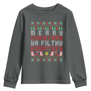 Merry Christmas Ya Filthy Animal Youth Sweatshirt Funny Fantasy Movie Meme LOL Ugly Xmas TS10 Dark Heather Print Your Wear