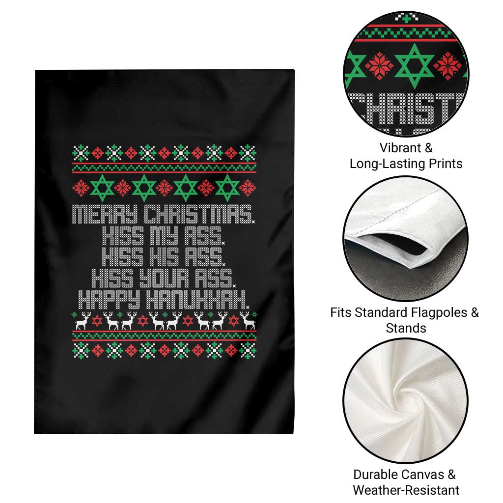 Merry Christmas Kiss My Ass Happy Hanukkah Garden Flag TS10 Print Your Wear