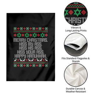 Merry Christmas Kiss My Ass Happy Hanukkah Garden Flag TS10 Print Your Wear