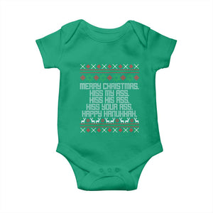 Merry Christmas Kiss My Ass Happy Hanukkah Baby Onesie TS10 Irish Green Print Your Wear