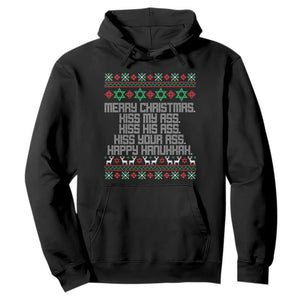 Merry Christmas Kiss My Ass Happy Hanukkah Hoodie TS10 Black Print Your Wear