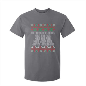 Merry Christmas Kiss My Ass Happy Hanukkah T Shirt For Kid TS10 Charcoal Print Your Wear