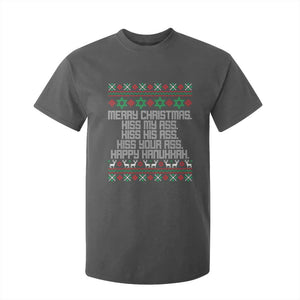 Merry Christmas Kiss My Ass Happy Hanukkah T Shirt For Kid TS10 Dark Heather Print Your Wear
