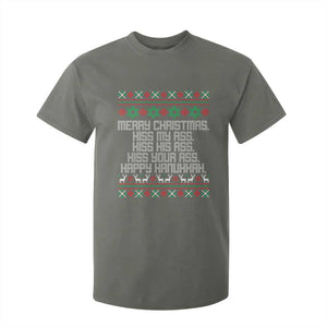 Merry Christmas Kiss My Ass Happy Hanukkah T Shirt For Kid TS10 Military Green Print Your Wear