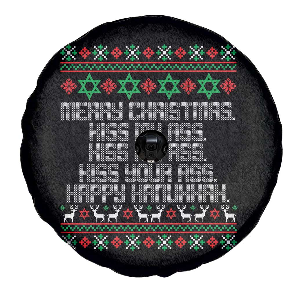 Merry Christmas Kiss My Ass Happy Hanukkah Spare Tire Cover TS10 Print Your Wear