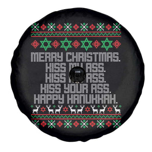 Merry Christmas Kiss My Ass Happy Hanukkah Spare Tire Cover TS10 Print Your Wear