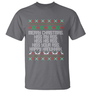 Merry Christmas Kiss My Ass Happy Hanukkah T Shirt TS10 Charcoal Print Your Wear
