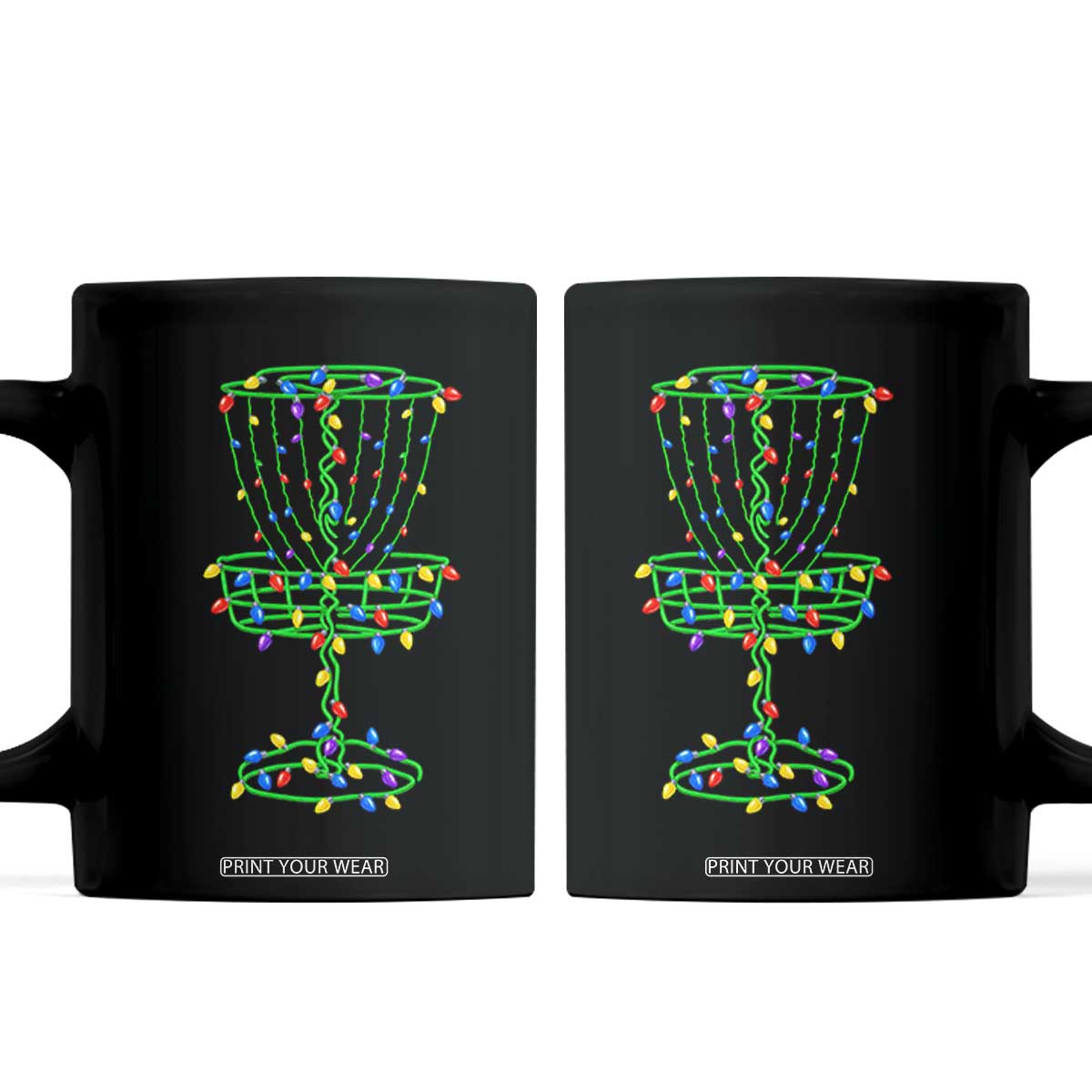 Christmas Disc Golf Basket Coffee Mug Frisbee Golfer Xmas Gift TS10 Black Print Your Wear