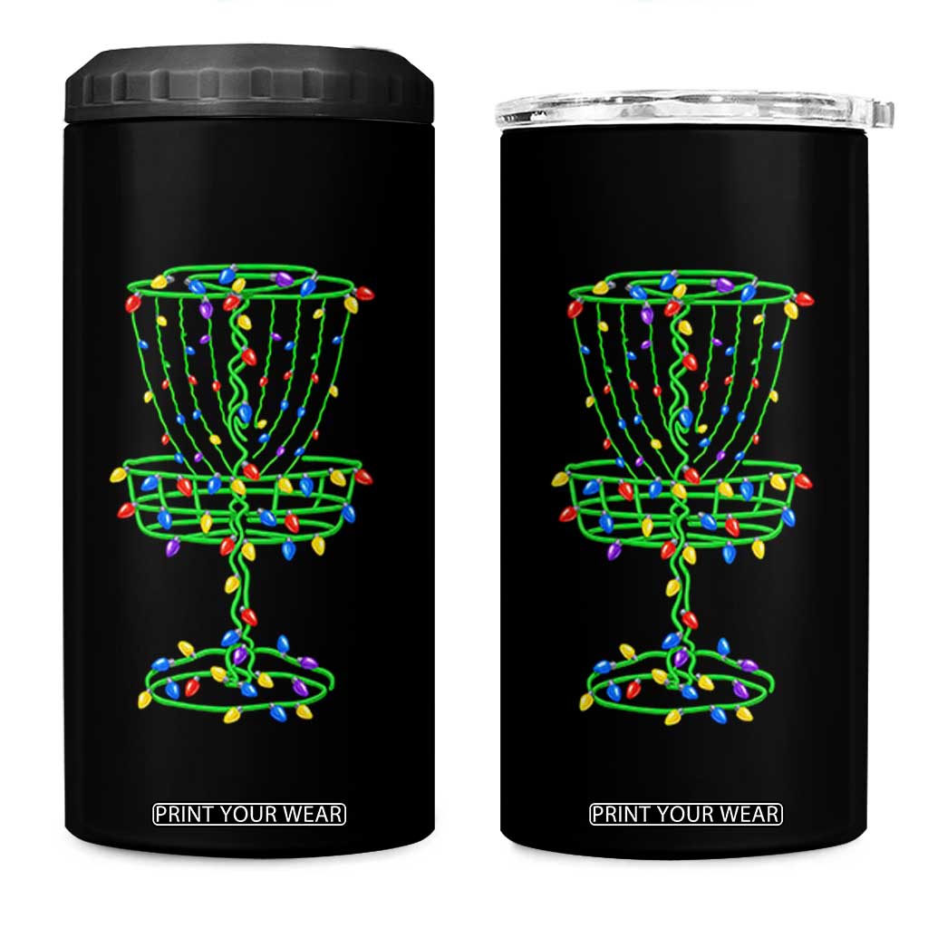 Christmas Disc Golf Basket 4 in 1 Can Cooler Tumbler Frisbee Golfer Xmas Gift TS10 One Size: 16 oz Black Print Your Wear