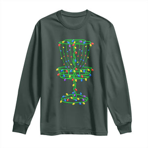 Christmas Disc Golf Basket Long Sleeve Shirt Frisbee Golfer Xmas Gift TS10 Dark Forest Green Print Your Wear