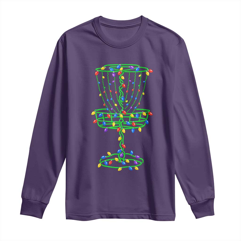 Christmas Disc Golf Basket Long Sleeve Shirt Frisbee Golfer Xmas Gift TS10 Purple Print Your Wear