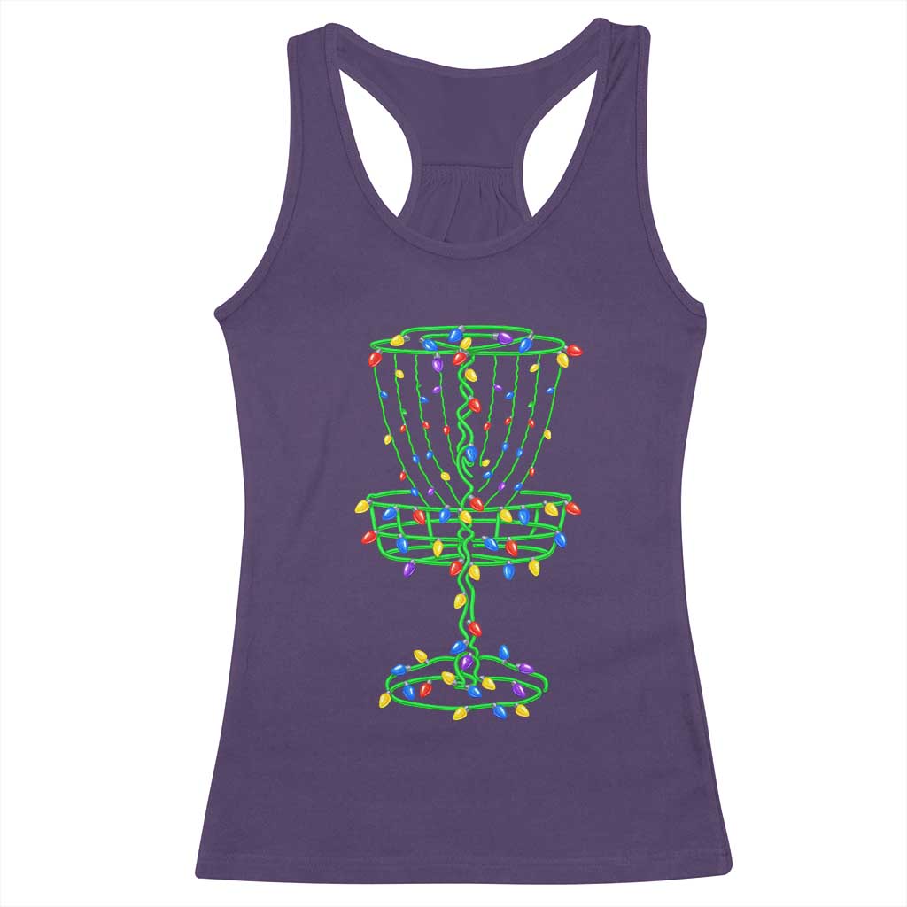 Christmas Disc Golf Basket Racerback Tank Top Frisbee Golfer Xmas Gift TS10 Purple Print Your Wear