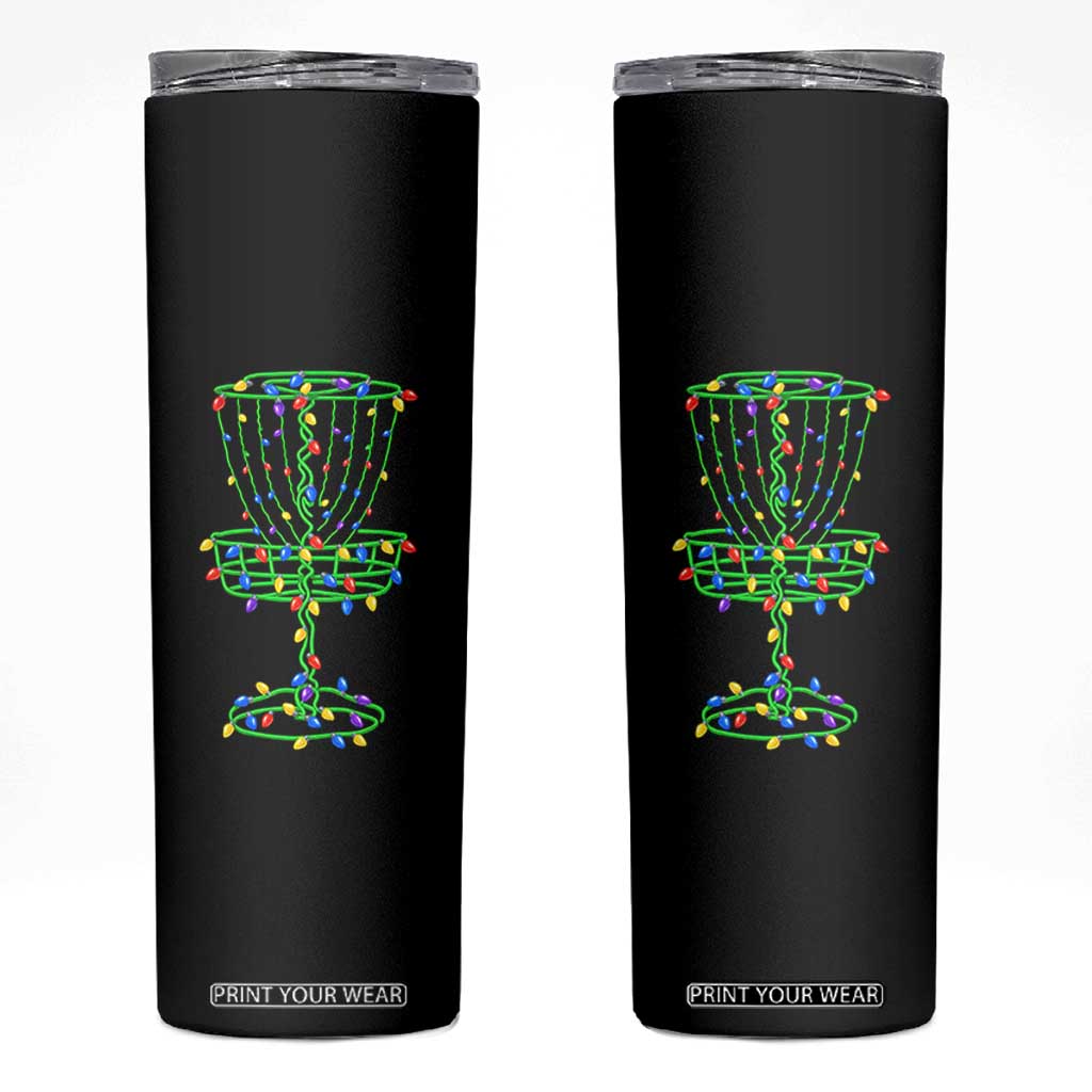 Christmas Disc Golf Basket Skinny Tumbler Frisbee Golfer Xmas Gift TS10 Black Print Your Wear
