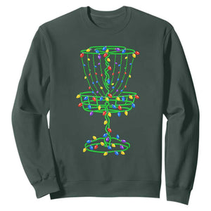 Christmas Disc Golf Basket Sweatshirt Frisbee Golfer Xmas Gift TS10 Dark Forest Green Print Your Wear