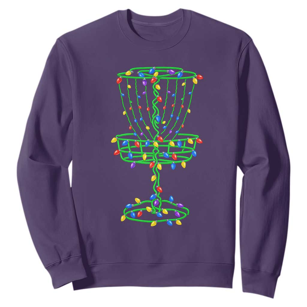Christmas Disc Golf Basket Sweatshirt Frisbee Golfer Xmas Gift TS10 Purple Print Your Wear