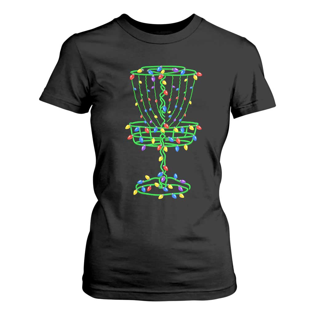 Christmas Disc Golf Basket T Shirt For Women Frisbee Golfer Xmas Gift TS10 Black Print Your Wear
