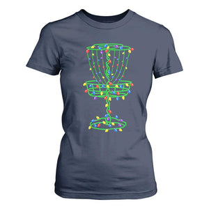 Christmas Disc Golf Basket T Shirt For Women Frisbee Golfer Xmas Gift TS10 Navy Print Your Wear