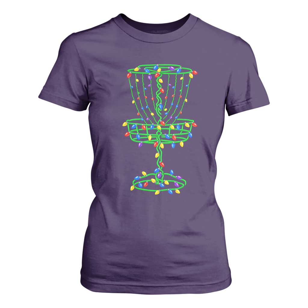 Christmas Disc Golf Basket T Shirt For Women Frisbee Golfer Xmas Gift TS10 Purple Print Your Wear