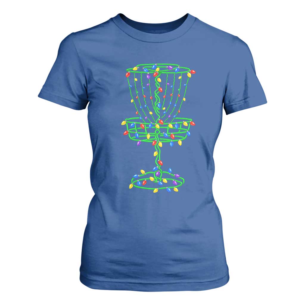 Christmas Disc Golf Basket T Shirt For Women Frisbee Golfer Xmas Gift TS10 Royal Blue Print Your Wear