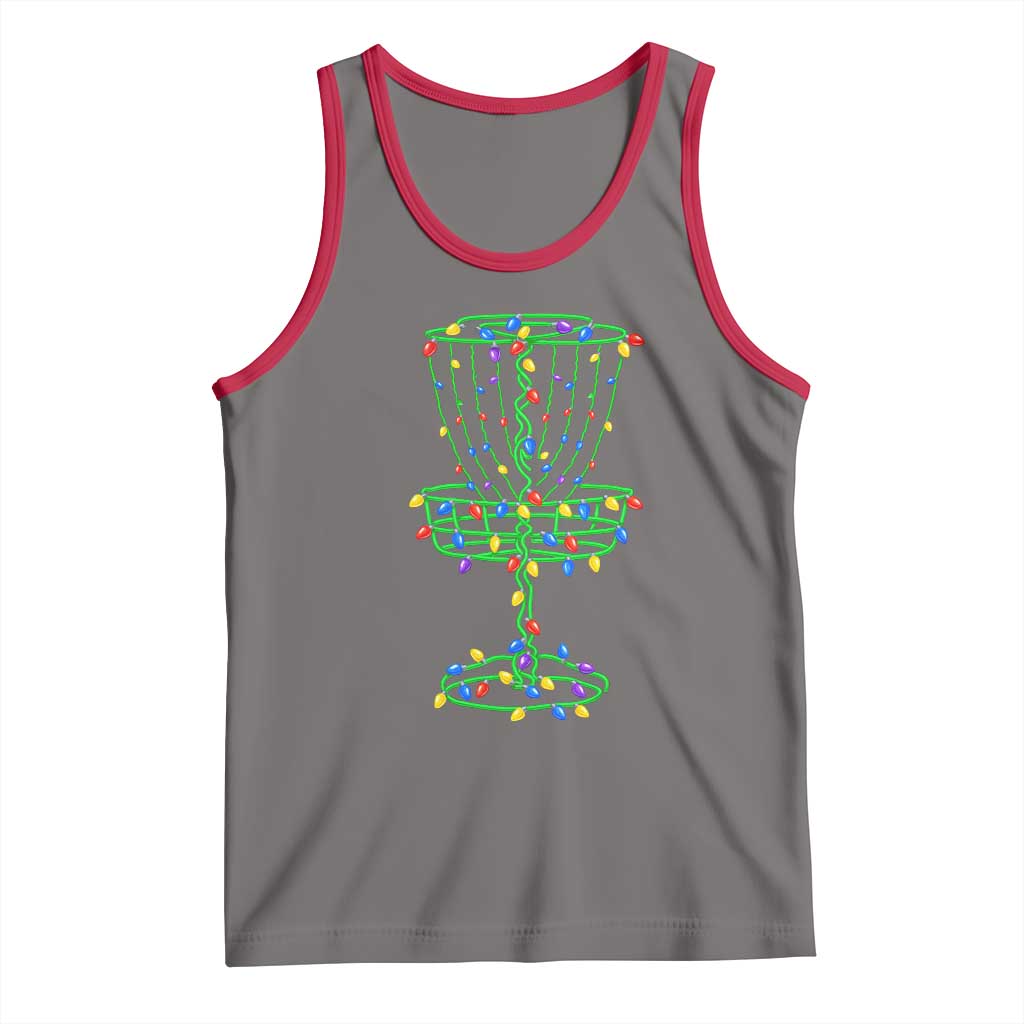 Christmas Disc Golf Basket Tank Top Frisbee Golfer Xmas Gift TS10 Deep Heather Red Print Your Wear