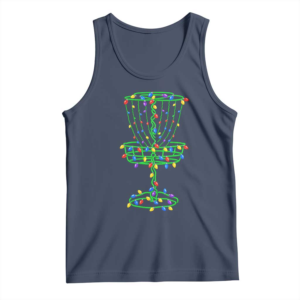 Christmas Disc Golf Basket Tank Top Frisbee Golfer Xmas Gift TS10 Navy Print Your Wear