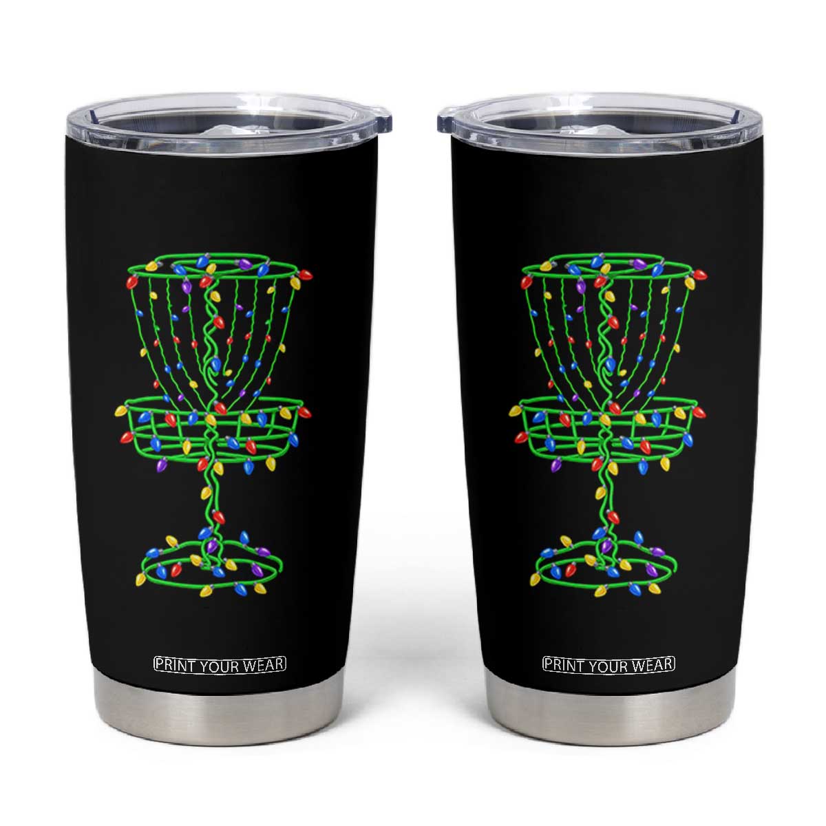 Christmas Disc Golf Basket Tumbler Cup Frisbee Golfer Xmas Gift TS10 Black Print Your Wear