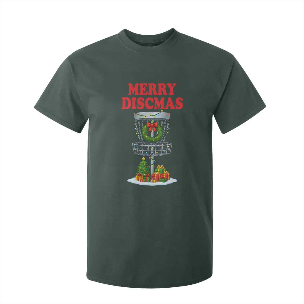 Christmas Disc Golf T Shirt For Kid Merry Discmas Golfers Frisbee Golfer Xmas Gift TS10 Dark Forest Green Print Your Wear