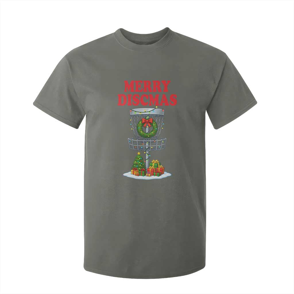 Christmas Disc Golf T Shirt For Kid Merry Discmas Golfers Frisbee Golfer Xmas Gift TS10 Military Green Print Your Wear