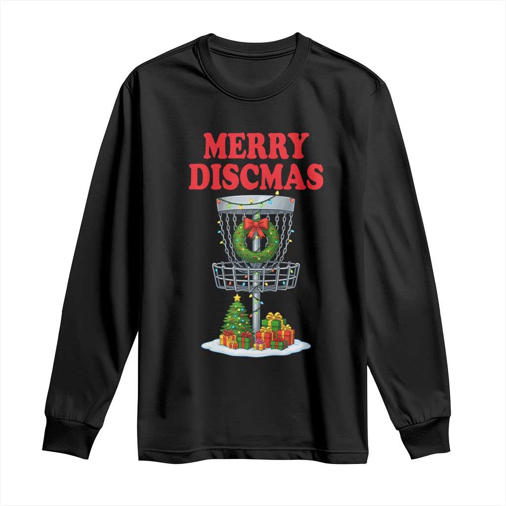 Christmas Disc Golf Long Sleeve Shirt Merry Discmas Golfers Frisbee Golfer Xmas Gift TS10 Black Print Your Wear