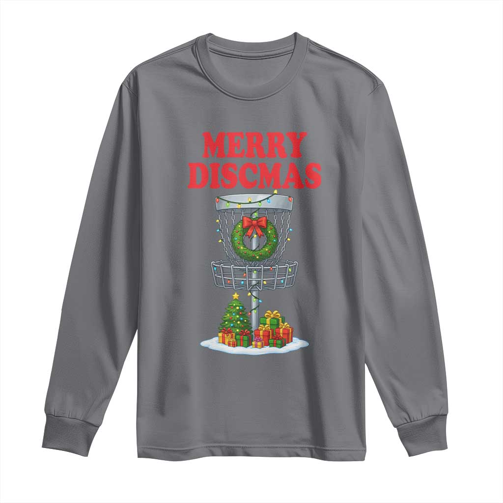 Christmas Disc Golf Long Sleeve Shirt Merry Discmas Golfers Frisbee Golfer Xmas Gift TS10 Charcoal Print Your Wear