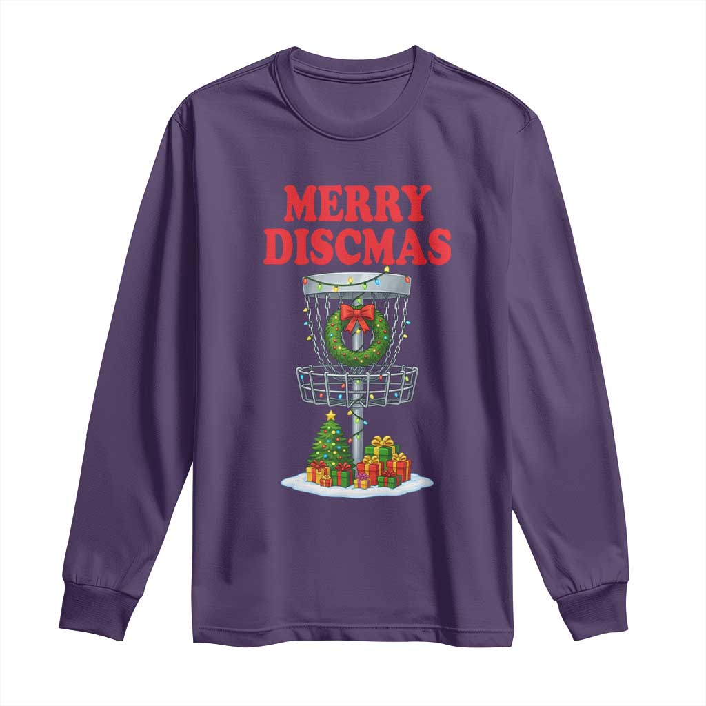 Christmas Disc Golf Long Sleeve Shirt Merry Discmas Golfers Frisbee Golfer Xmas Gift TS10 Purple Print Your Wear