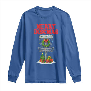 Christmas Disc Golf Long Sleeve Shirt Merry Discmas Golfers Frisbee Golfer Xmas Gift TS10 Royal Blue Print Your Wear