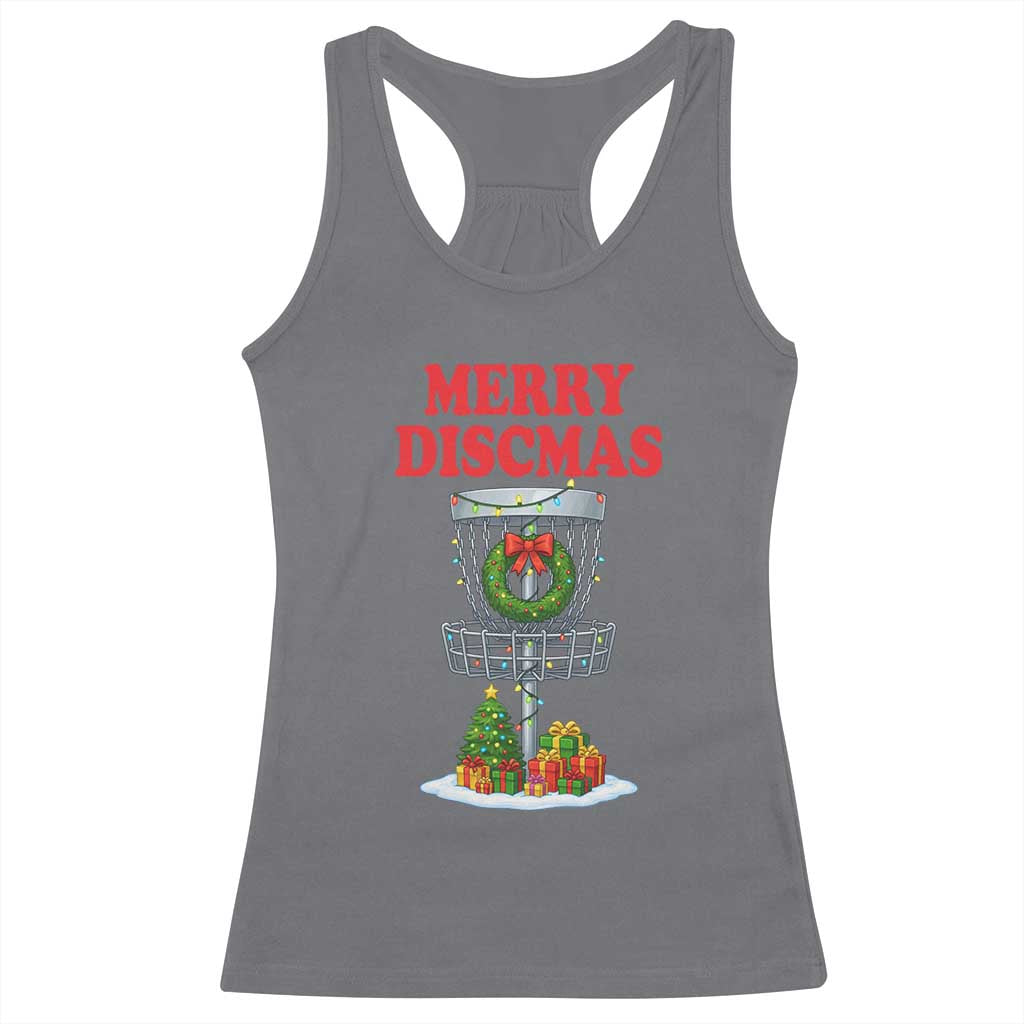 Christmas Disc Golf Racerback Tank Top Merry Discmas Golfers Frisbee Golfer Xmas Gift TS10 Charcoal Print Your Wear