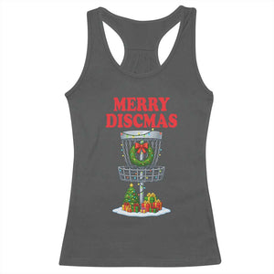 Christmas Disc Golf Racerback Tank Top Merry Discmas Golfers Frisbee Golfer Xmas Gift TS10 Dark Heather Print Your Wear