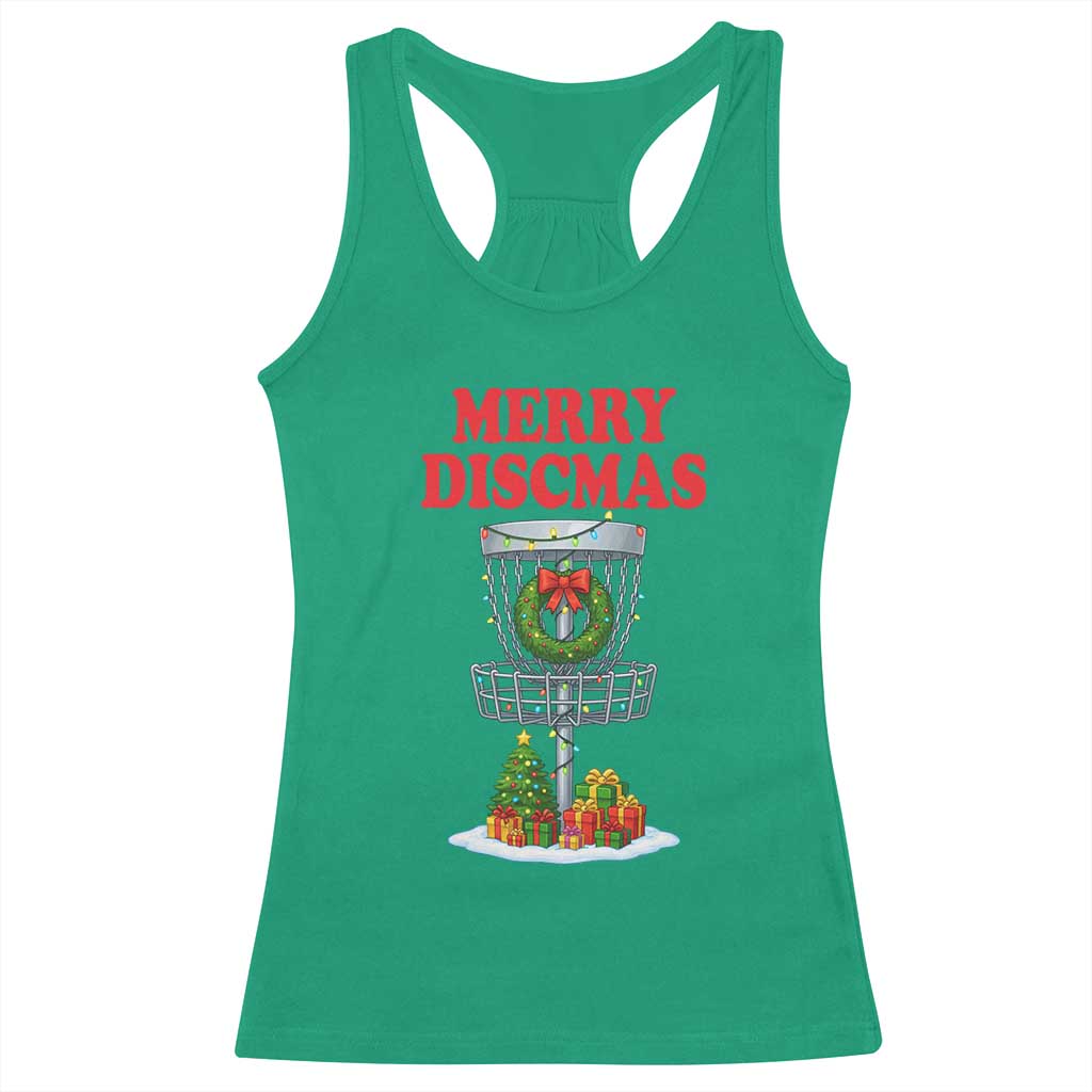 Christmas Disc Golf Racerback Tank Top Merry Discmas Golfers Frisbee Golfer Xmas Gift TS10 Irish Green Print Your Wear