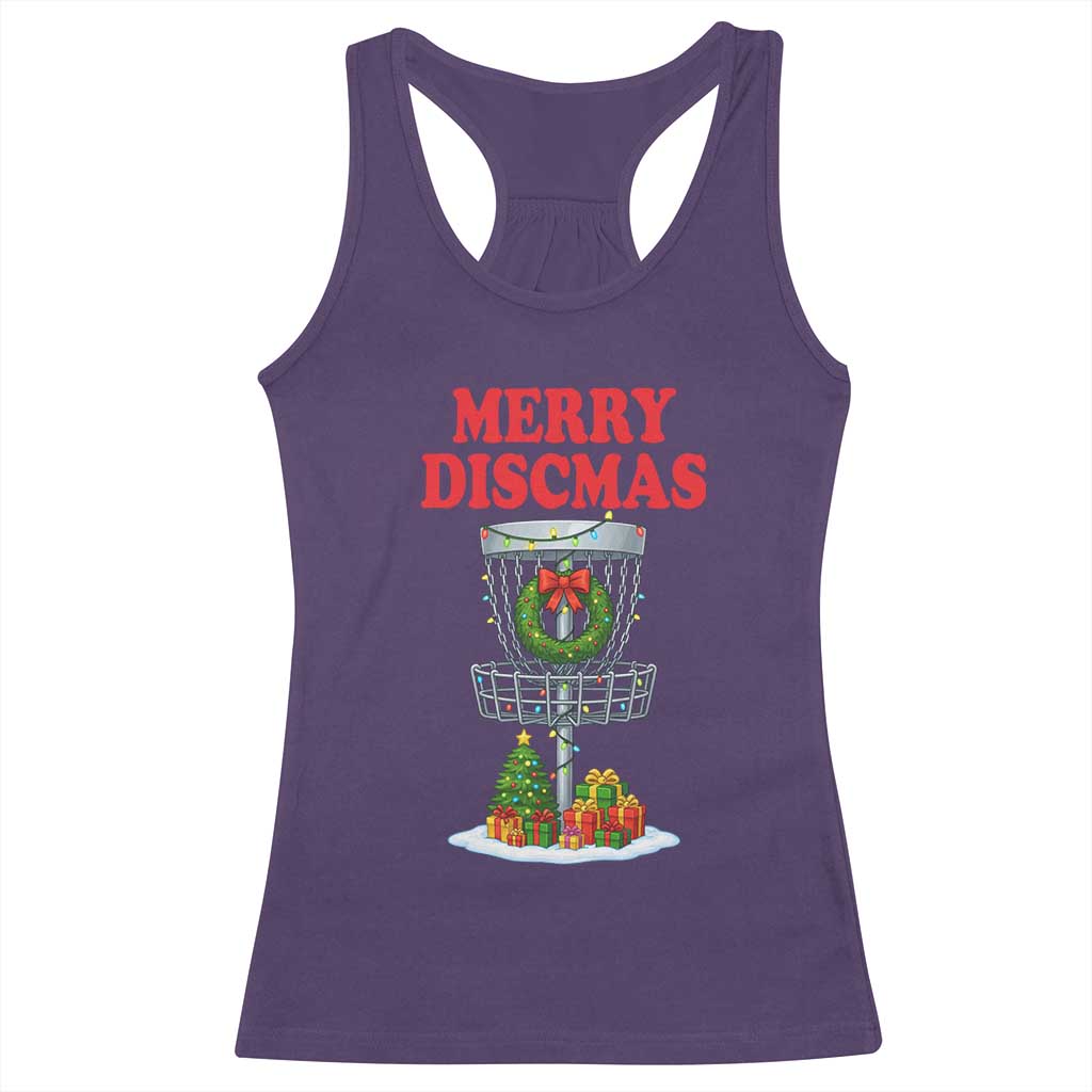 Christmas Disc Golf Racerback Tank Top Merry Discmas Golfers Frisbee Golfer Xmas Gift TS10 Purple Print Your Wear