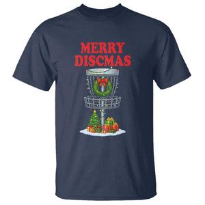 Christmas Disc Golf T Shirt Merry Discmas Golfers Frisbee Golfer Xmas Gift TS10 Navy Print Your Wear