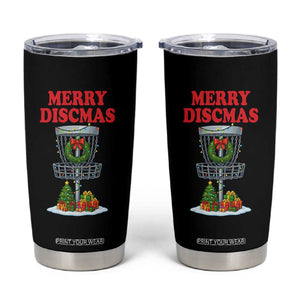 Christmas Disc Golf Tumbler Cup Merry Discmas Golfers Frisbee Golfer Xmas Gift TS10 Black Print Your Wear