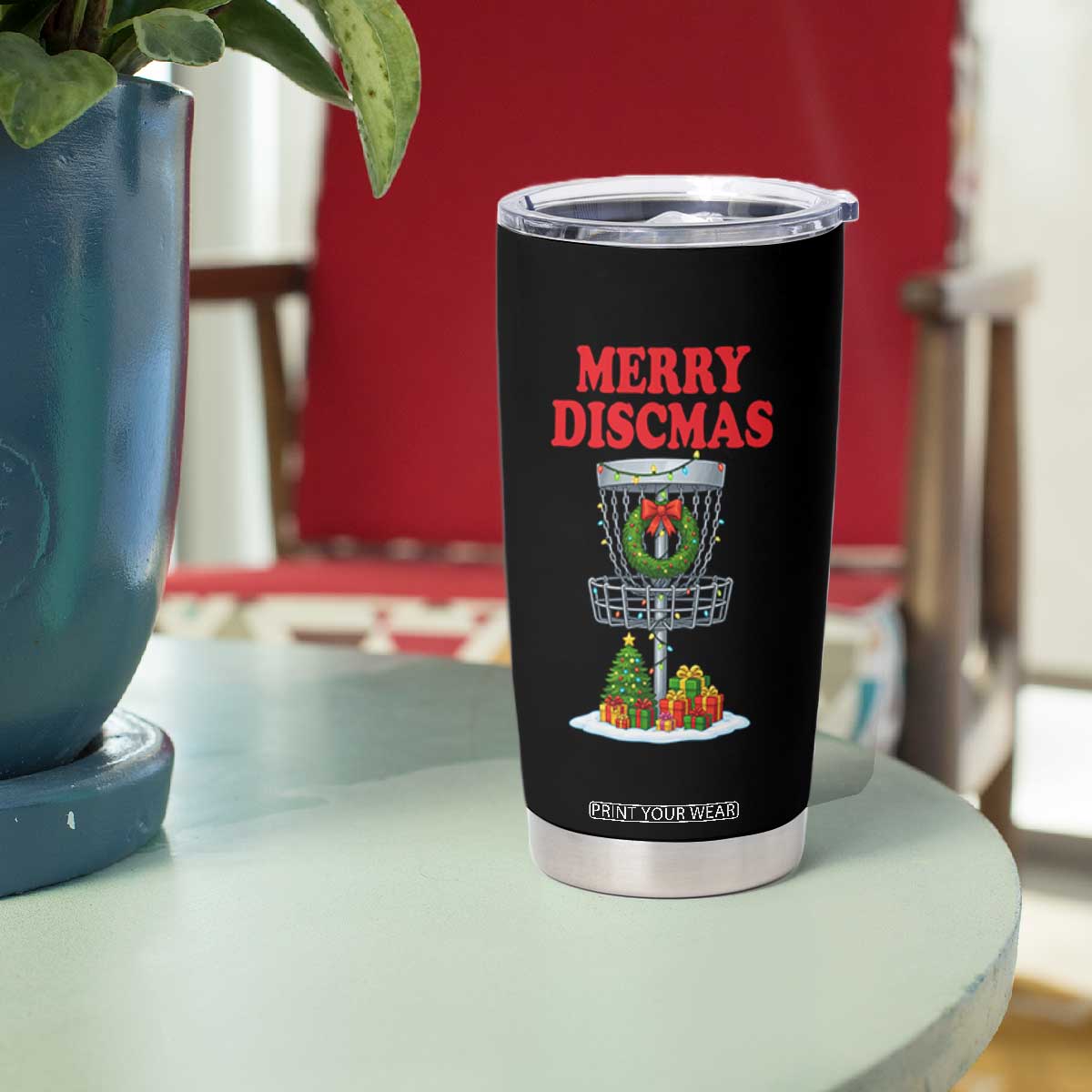 Christmas Disc Golf Tumbler Cup Merry Discmas Golfers Frisbee Golfer Xmas Gift TS10 Print Your Wear