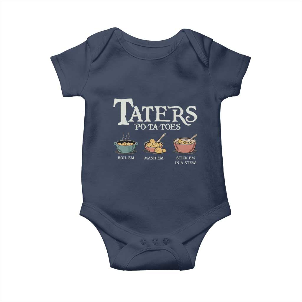 Taters Potatoes Baby Onesie Funny Movie Fans Holiday Gift TS10 Navy Print Your Wear