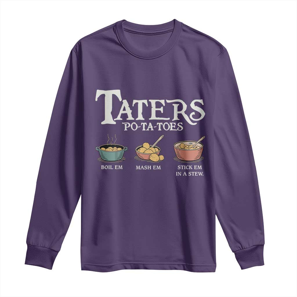 Taters Potatoes Long Sleeve Shirt Funny Movie Fans Holiday Gift TS10 Purple Print Your Wear