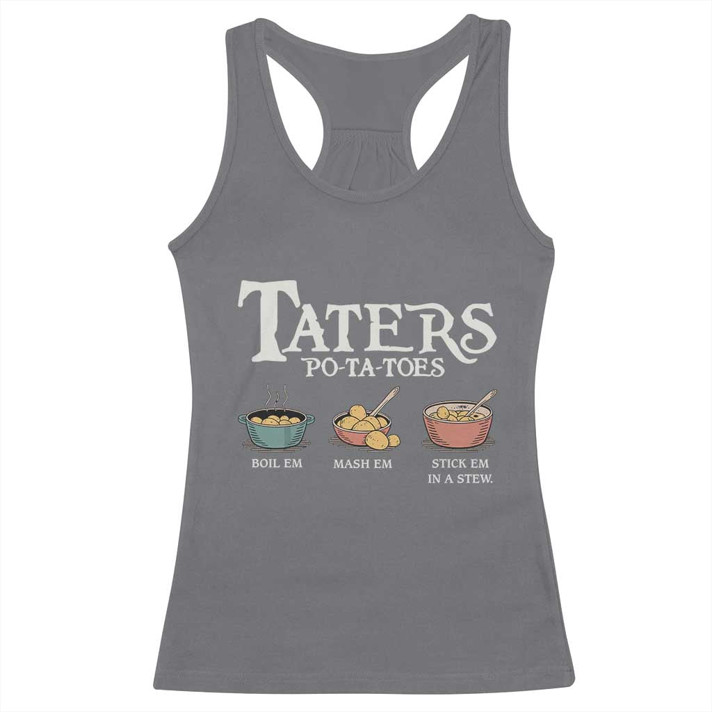 Taters Potatoes Racerback Tank Top Funny Movie Fans Holiday Gift TS10 Charcoal Print Your Wear