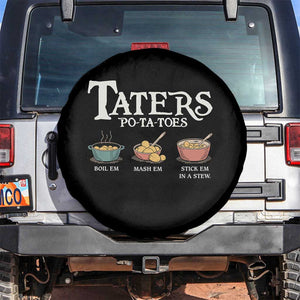 Taters Potatoes Spare Tire Cover Funny Movie Fans Holiday Gift TS10 No hole Black Print Your Wear