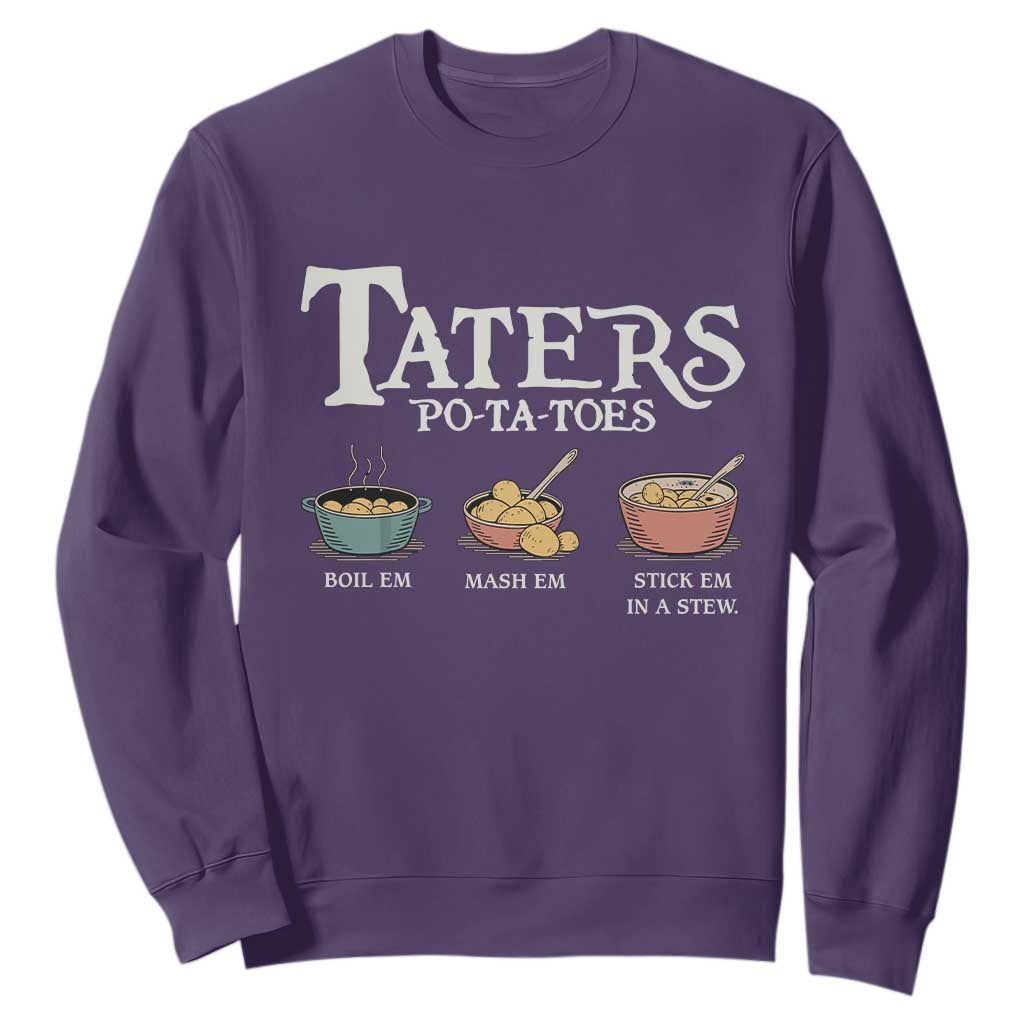 Taters Potatoes Sweatshirt Funny Movie Fans Holiday Gift TS10 Purple Print Your Wear