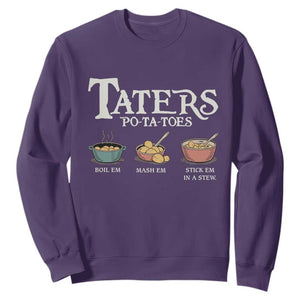 Taters Potatoes Sweatshirt Funny Movie Fans Holiday Gift TS10 Purple Print Your Wear