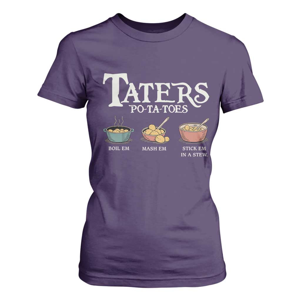 Taters Potatoes T Shirt For Women Funny Movie Fans Holiday Gift TS10 Purple Print Your Wear